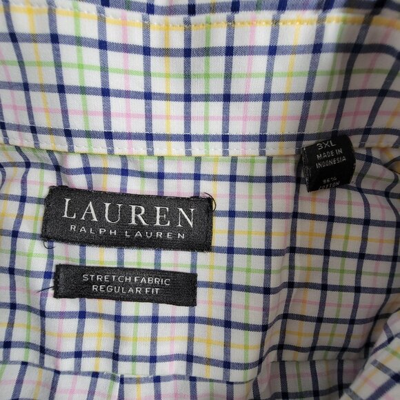 Lauren Ralph Lauren Mens Stretch Fabric Regular Fit Checkered Shirt 3XL - Picture 4 of 8